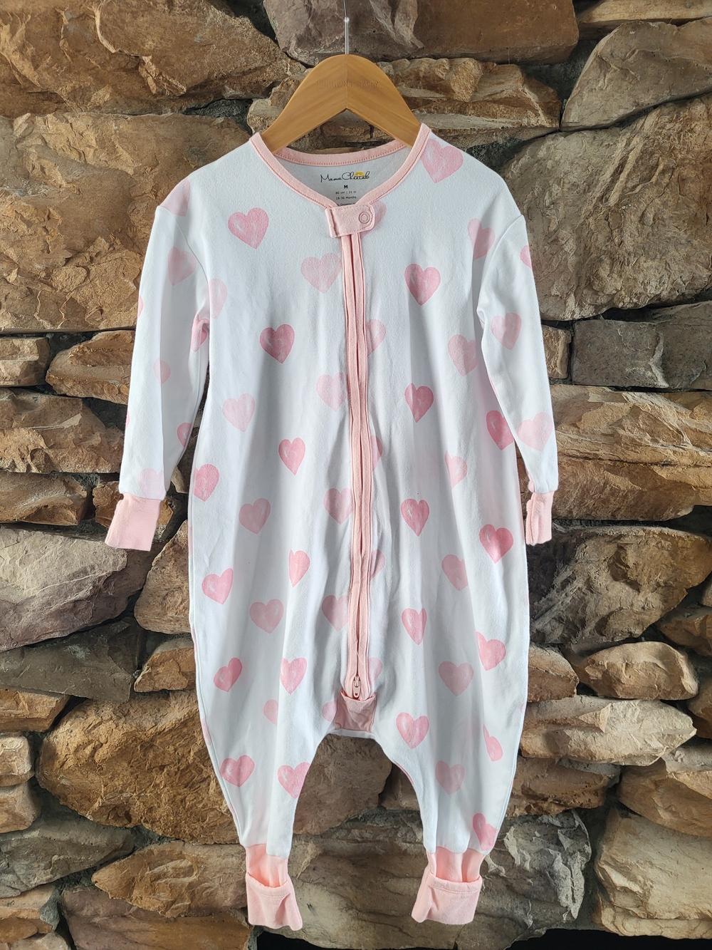 Pink 100% Organic Cotton Baby Sleep Suit - M (18-36 Months) EUC